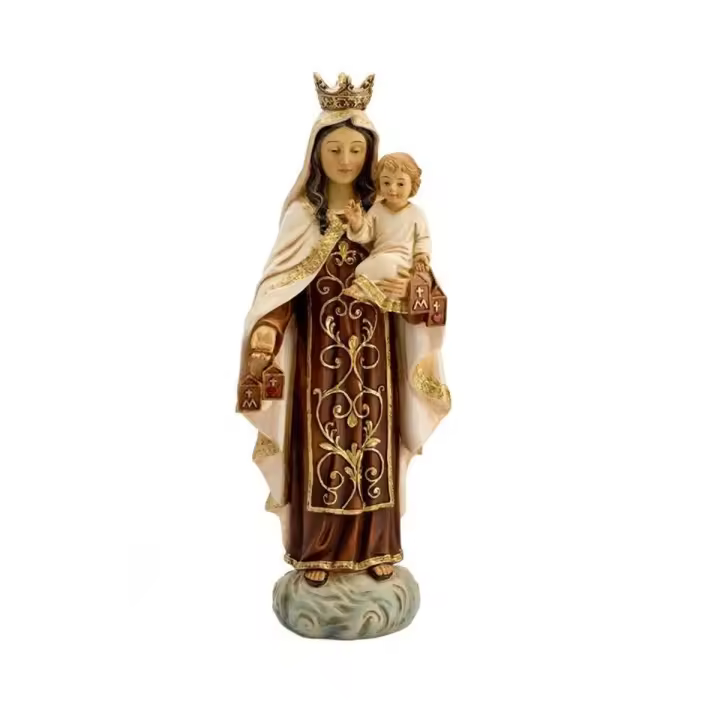 Inmaculada Romero - Virgen del Carmen Figura - Escultura Patrona de los Marineros - Madera - 30 Cm - 1