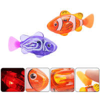 Pequeños Peces Electrónicos De Simulación Para Niños Juguetes Para Bañarse Que Nadan Y Emiten Luz Mientras Juegan En El Agua - details 4
