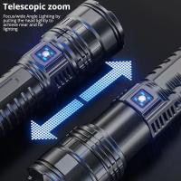 Linterna LED Potente 1000W Recargable Tipo-C 15000mah Para Camping Lanterna De Zoom 9000M Con Salida De Luz De Punto Fijo Resistente Al Agua Y Choque - details 9