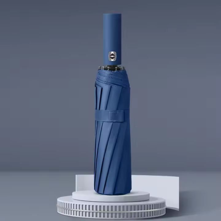 Paraguas Automático De Lujo Para Negocios Para Hombres Y Mujeres 24 Huesos Resistente Al Viento Y Sol Paraguas Plegable Con Cubierta Negro De 190T Nylon - 1