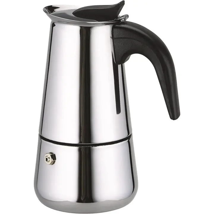 Cafetera Italiana de Acero Inoxidable, de 2 a 12 tazas de Capacidad, Apto para Eléctrica, Vitrocerámica, Gas o Inducción. Perfecto para uso doméstico y oficina. Cafetera Moka espresso. - 1