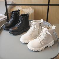 Botas De Tobillo Para Niñas Cuero Negro Antideslizante Moda Primavera Otoño Cierre De Cremallera Altura De Bota Completa - details 3