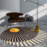 Carpetas Redondas De Piso Resistente a La Suciedad Para Dormitorio Escritorio Juego De Silla Giratoria Estudio Sillín Bajo - details 7
