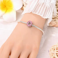 925 Plata Esterlina Romántica Rosa 26 Letras DIY Encantos Bolas Adecuadas Para Pulseras Pandora Joyería Fina Regalo De Cumpleaños - details 19