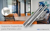 LED ATOMANT Soporte de superficie para convertir panel slim 120x30 cm, aluminio lacado blanco, kit ideal para techos, permite instalar panel LED empotrable en superficie de forma rápida, fácil y segura, diseño resistente y duradero - details 0