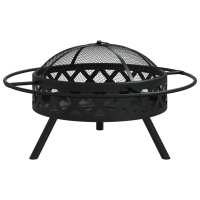 vidaXL Brasero con atizador acero XXL 70 cm - details 2