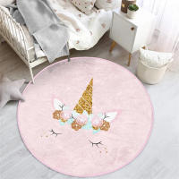 Alfombra De Juego Con Diseño De Unicornio Para Niñas Alfombra Redonda Antideslizante Para Habitación De Niños Alfombra De Actividad Rosa Corona Alfombra De Juego Para Sala De Juegos - details 6