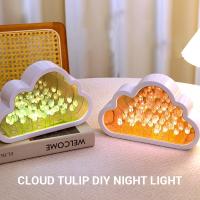 Lámpara De Noche Creativa En Espejo Con Tulipán DIY Regalo De San Valentín Iluminación Glowing Mirror Ornamento De Flor De Tulipán Luz Nocturna Del Mar - details 5