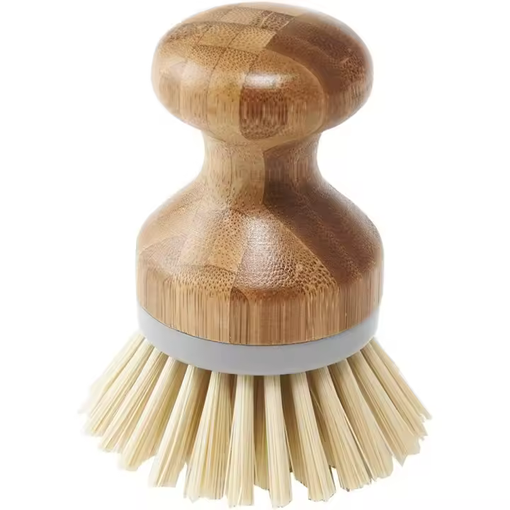 Cepillo para platos de palma con bambú natural, natural y gris, gris/madera, 6,7 x 6,7 x 9 cm 517683 - 1