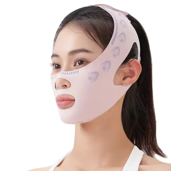 Máscara Facial Respirable V Levantamiento De Checos Reducción De Doble Mentón Banda Modeladora Antirrugas V-Línea Shaping - 1