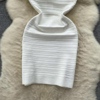Vestido Bodycon Sin Mangas De Cuello V Blanca Para Mujer REALEFT Elegante Y Casual De Verano Con Ajuste Corporal Mini - details 3