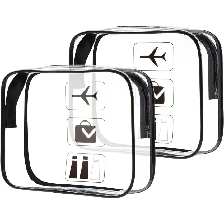 Bolsa Transparente Avion, Neceser Transparente Viaje Avion, PVC Impermeable Bolsa Avion para Levar Líquidos para Mujeres ZP - 1