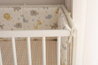 LALA - Ropa de Cama para Cuna de Bebe, ropa de Cama para recien nacidos, Valla anticolisión para Bebe, Algodón, color caquí, León, 30x30x6, Pieza Entra Lavada. - details 4