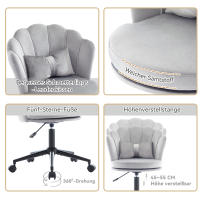 Modern diseño, Changeling Silla, Silla de oficina, respaldo en forma de pétalo, cojín lumbar en forma de Mariposa, regulable en Altura, suave cojín de asiento. Adecuado para Sala de estar, dormitorio, oficina, etc. - details 3