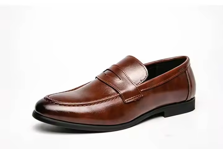 Zapatos De Vestir Para Hombre Luckman Cuero Sintético Moda Negocios Lujosos Zapatos Planos Punta Cerrada Transpirables Para Primavera Y Otoño - 1