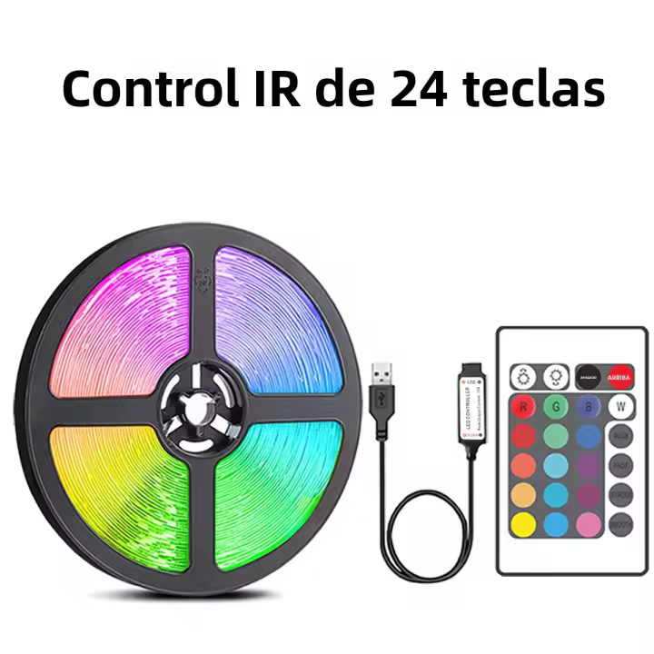 Tiras LED RGB 10m 20m Con Control Remoto De 44 Teclas Para Decoración De Habitaciones Dormitorios Y Fiestas Luz De Pared Y TV - 1