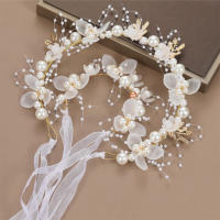 ZAKOL Adorno De Cabeza Romántico Y Dulce Para Novia Con Perlas Y Flores Diadema De Joyería De Boda Para Niñas - details 5