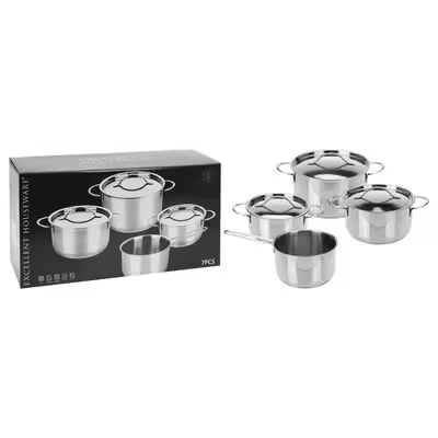 Juego de Ollas de 7 Piezas Excellent Houseware - Utensilios de Cocina de Calidad Premium para tu Hogar - 1