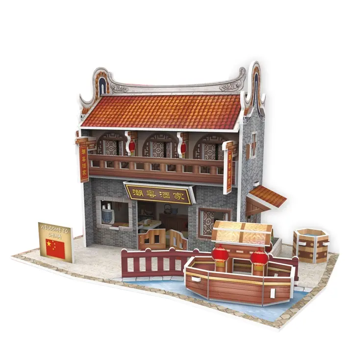 DAM. Puzle 3D WORLD STYLE CHINA Restuarante tradicional 17x11x10cm. - 1
