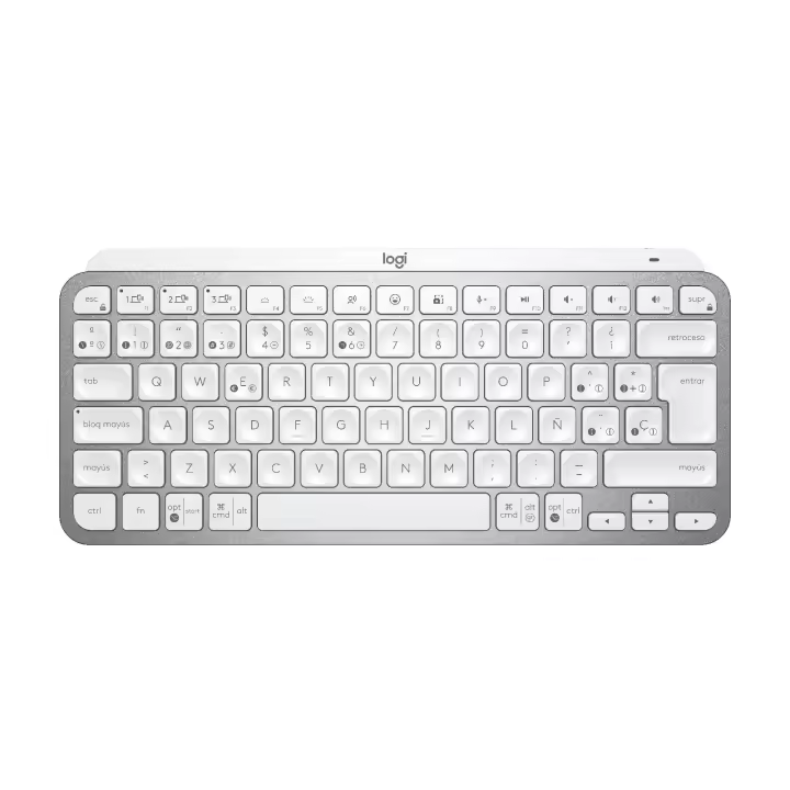 Logitech MX Keys Mini teclado RF Wireless + Bluetooth QWERTY Español - Aluminio, Blanco - 1
