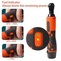 Llave de impacto inalámbrica, herramienta eléctrica recargable de ángulo recto de 3/8 pulgadas, 18V, Llave de impacto eléctrica - details 0