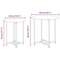 Mesa auxiliar de 2 piezas de madera antigua, madera de ingeniería y metal - details 7