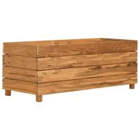 vidaXL Arriate elevado madera de teca reciclada y acero Dimensiones 50 x 40 x 38 cm,  100 x 40 x 38 cm,  150 x 40 x 38 cm y mas - details 4