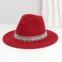 Sombrero De Jazz Elegante Para Mujer Con Borde Plano Y Tulipán De Cuentas Brillantes Para Bodas Y Fiestas - details 12