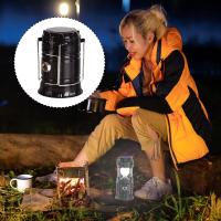Luz de camping plegable, linterna de camping colgante, linterna portátil para acampar, luz de camping con energía solar 9 x 19 cm/3,54 x 7,48 pulgadas para senderismo, pesca y mochileros - details 1