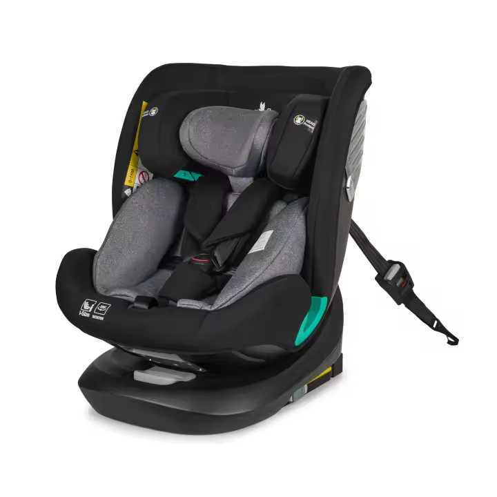 Toral Silla Coche Bebe Grupo 0 1 2 3 ISOFIX para niños de 40-150 cm (0 Meses-12 Años aprox.), base Giratoria 360, Normativa R129, Silla Bebe Coche con ancla superior, Color Negro, Modelo Imola - 1