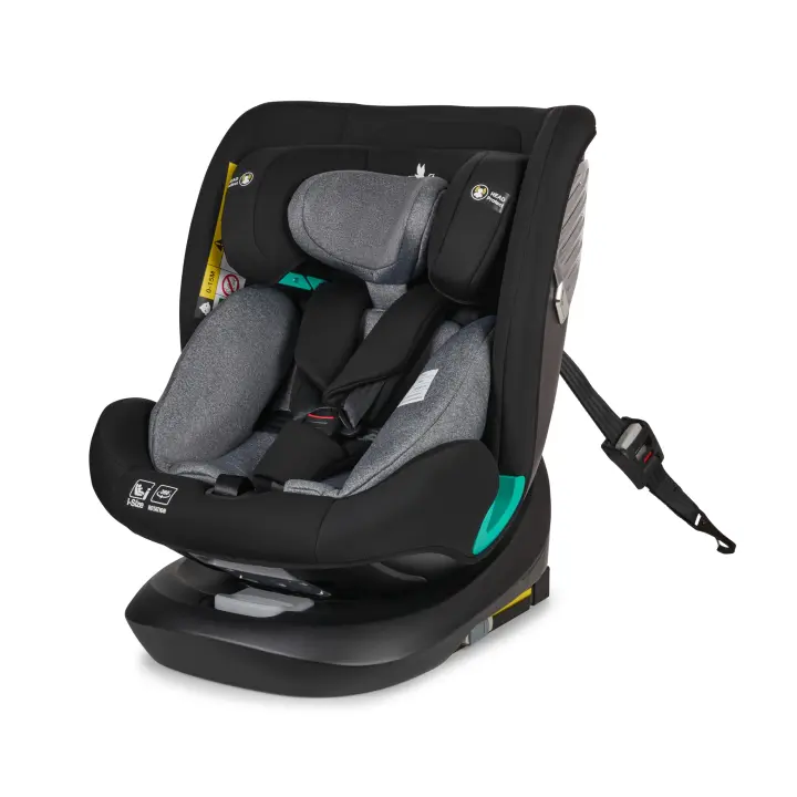 Toral Silla Coche Bebe Grupo 0 1 2 3 ISOFIX para niños de 40-150 cm (0 Meses-12 Años aprox.), base Giratoria 360, Normativa R129, Silla Bebe Coche con ancla superior, Color Negro, Modelo Imola - 1
