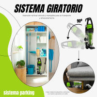 Aspirador Escoba y de Mano con Cable Profesional (2 en 1) sin Bolsa AirVac  Aspiradora sin Bolsa Potente 880 W con Tecnología Ciclónica  Aspiradora Vertical Eléctrica con Filtro HEPA.  De XSQUO Useful Tech. - details 4