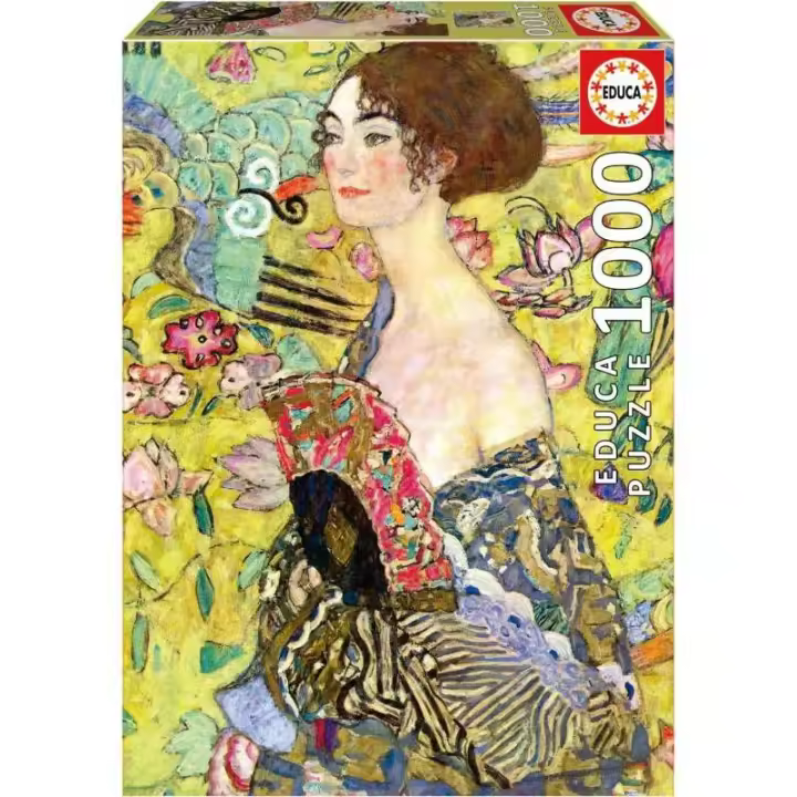 PUZZLE 1000 PIEZAS DAMA CON ABANICO KLIMT DE EDUCA - 1