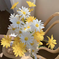 Rama De Flores Artificiales Amarillas Margarita Para Decoración De Fiesta Boda Hotel Jardín Accesorios De Flores Sintéticas Para DIY - details 4