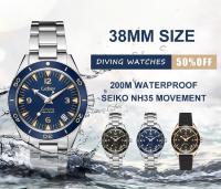 Reloj De Pulsera Para Hombre CADISEN Lujo 38mm Diver Vintage Automático Negocios NH35 Mecánico Cristal De Zafiro 20 Bar Reloj Retro - details 0