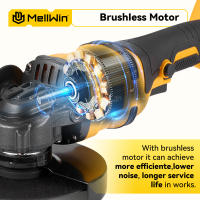 MELLWIN Amoladora Angular Inalámbrica 125mm M14 Sin Escobillas 12000PRM Para Batería Makita Herramienta De Polido Y Amolado - details 4