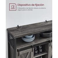 Armario de cocina, elegancia rústica para tus festines, diseño en madera marrón con puertas de correderas y paneles de malla, versátil y funcional, ¡descubre la calidez en cada rincón! - details 11
