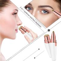 Depiladora facial Femenina, depiladora recargable, recortadora y afeitadora de Cejas 2 en 1 Femenina, cable de carga USB para Cejas - details 0
