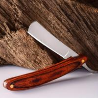Afeitadora Retro Para Hombre Con Mango De Madera De Pera Hoja De Acero Carbono Herramienta De Afeitar Barbería Para Barba Y Cuello - details 4