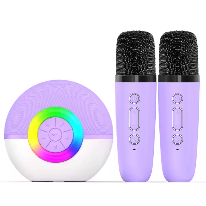 Máquina De Karaoke Infantil Con 2 Micrófonos Mini Altavoz Bluetooth Inalámbrico Juguete Educativo Para Niñas Y Niños Regalo De Cumpleaños Para El Hogar - 1