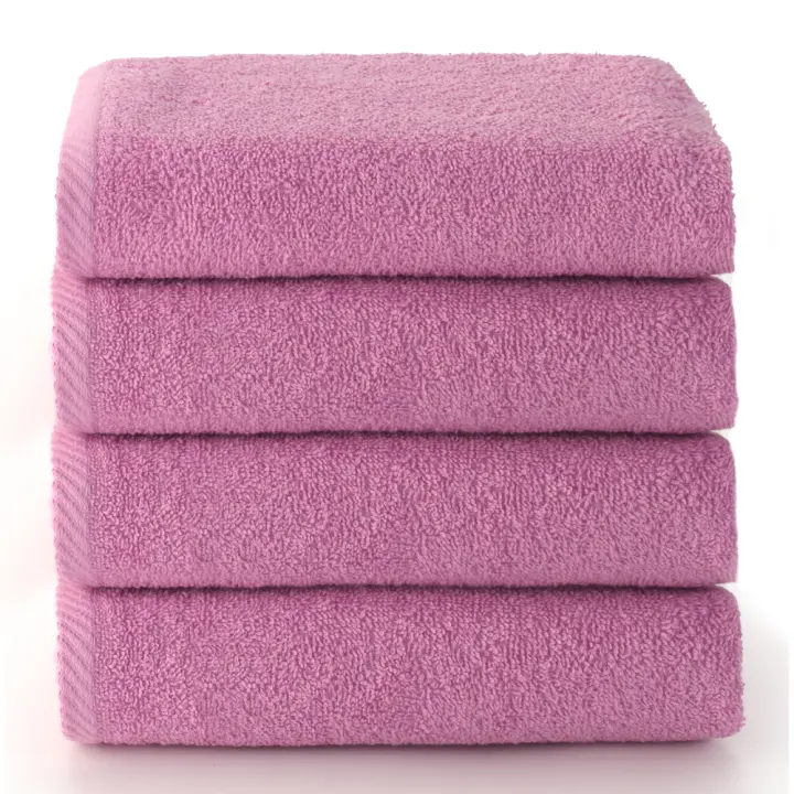 QUALITY TOWELS. Pack TOALLAS color MALVA. Fabricadas en algodón cardado de 420 grs/m2. Packs de diferentes tamaños. Muy suaves y absorbentes. - 1