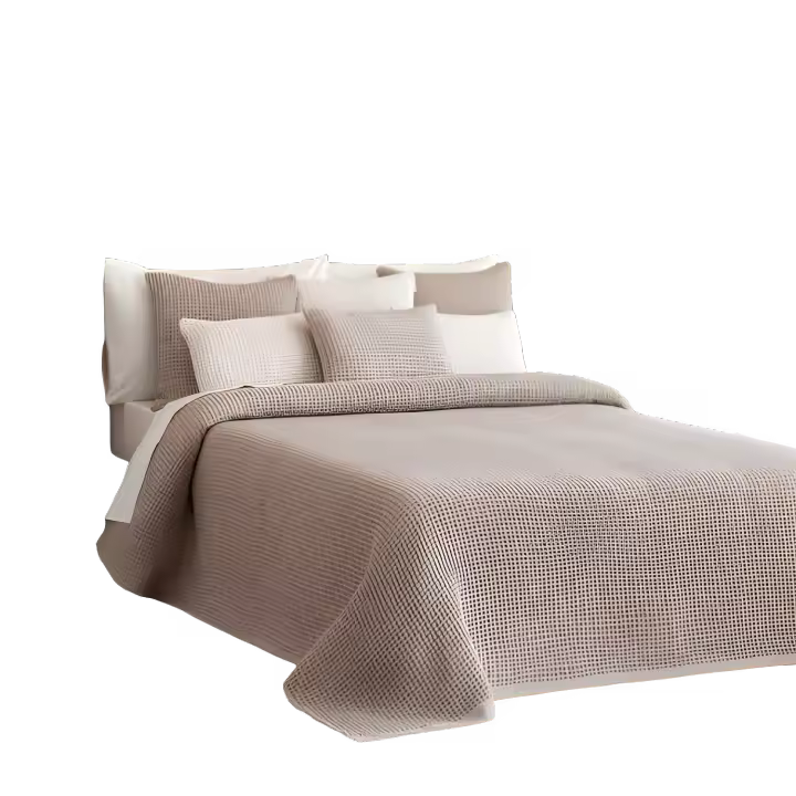 Colcha CARMONA Taupe El Caballo - 70% Algodón 30% Poliéster - Ropa de Cama de Alta Calidad - 1