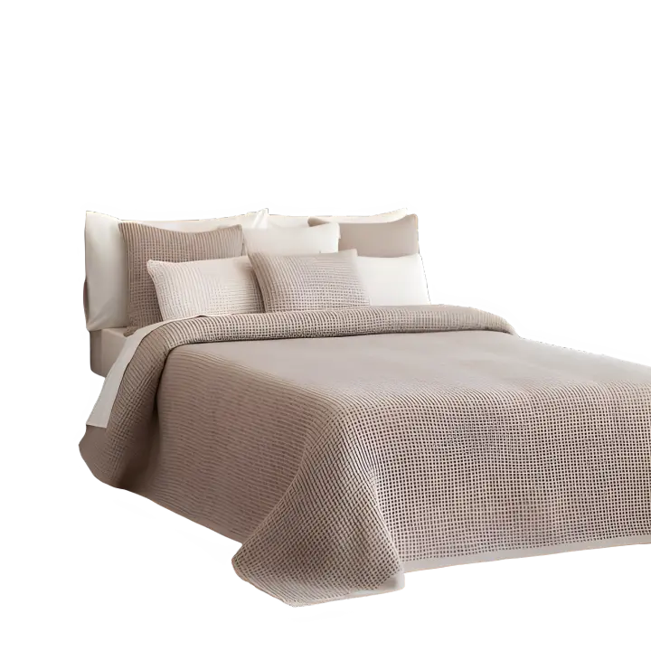 Colcha CARMONA Taupe El Caballo - 70% Algodón 30% Poliéster - Ropa de Cama de Alta Calidad - 1