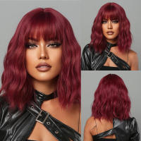 Pelucas Sintéticas Cortas Y Rectas Para Mujeres De Color Rubio a Marrón Ombre Con Flequillo Peluca Bob Resistente Al Calor Para Cosplay Diario Y Fiestas Falso Cabello Tamaño Promedio - details 21