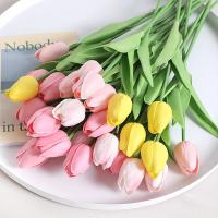 10Pcs Flores Artificiales De Tulipán Toque Real Decoración Para Hogar Dormitorio Bodas Jardín Accesorios De Vaso - details 3