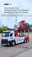Coche De Obstrucción De Escala Grande 1:18 Doble Ranura Con Sonido Y Luz Vehículo De Ingeniería Juguete Para Niños Metal Duradero Y Fuerte Color Azul Rojo - details 0
