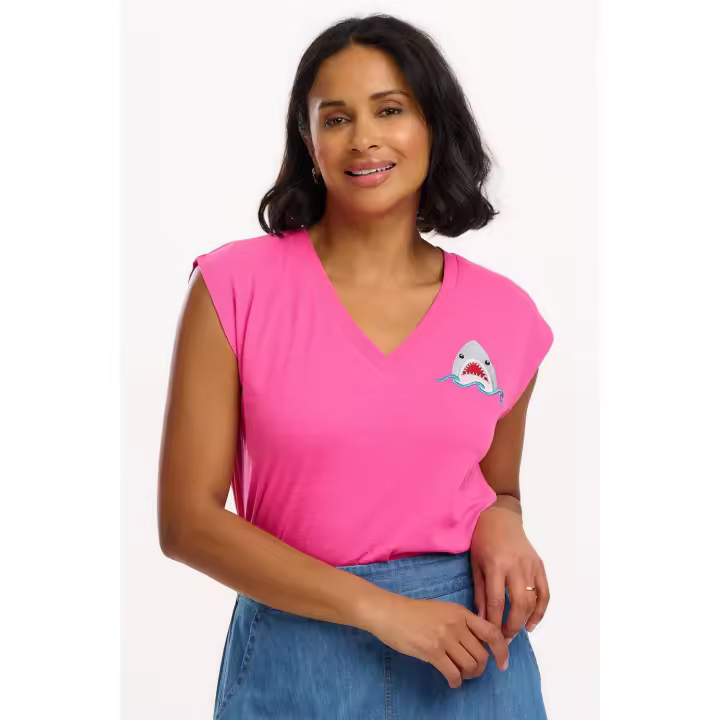 SUGARHILL BRIGHTON - Camiseta Ariana de tirantes con cuello en V color rosa de Sugarhill Brighton - 1