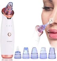 Limpiador de poros facial con dermoabrasión de diamante, recargable por USB, con 5 cabezales reemplazables, para eliminar puntos negros, succión al vacío - details 1