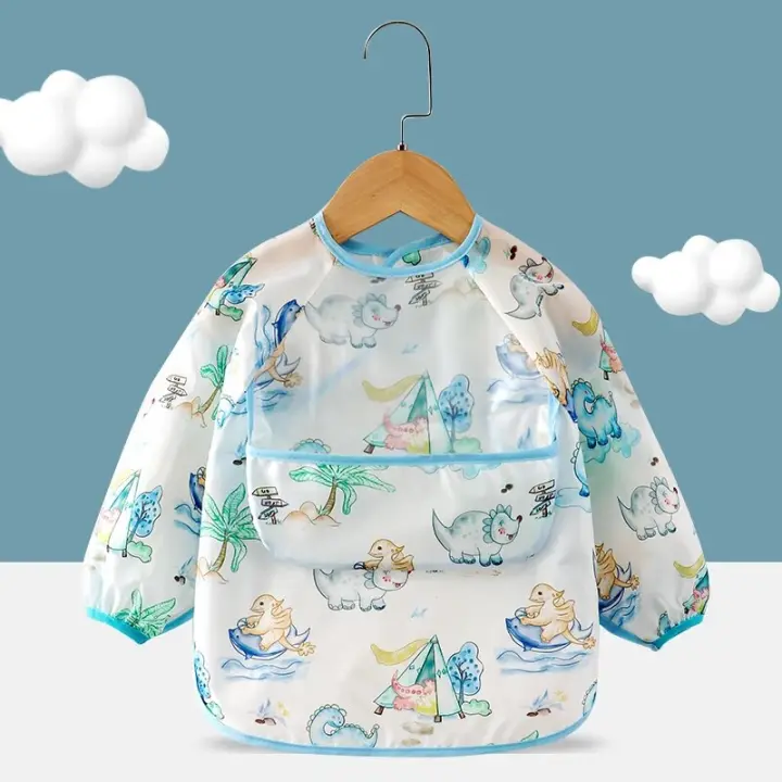 Bib De Comida Para Bebés Impermeable Y Resistente Al Polvo Ropa De Protección Para Niños Y Niñas Edad 1-3 Años Estilo Divertido - 1