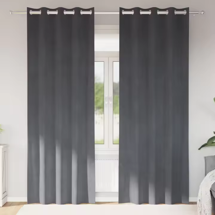 Cortinas Blackout de vidaXL con Ojales 2 pcs Gris Claro Super Suave - 1